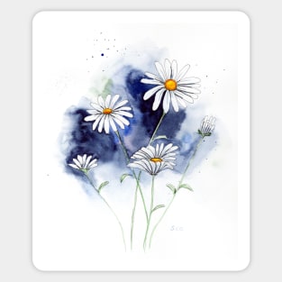 Loose Daisies Watercolor Art Sticker